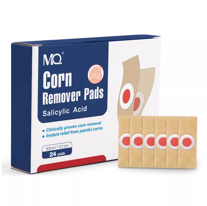 MQ 24PCS Foot Remover Pads Salicylic Acid Clinically proven corn removal Instant relief from painful corns  Foot Care Expert, Calluses Plantar Treatment, Relief Pain From Calluses, Corns, Blisters, Heel Frictions - Image 1